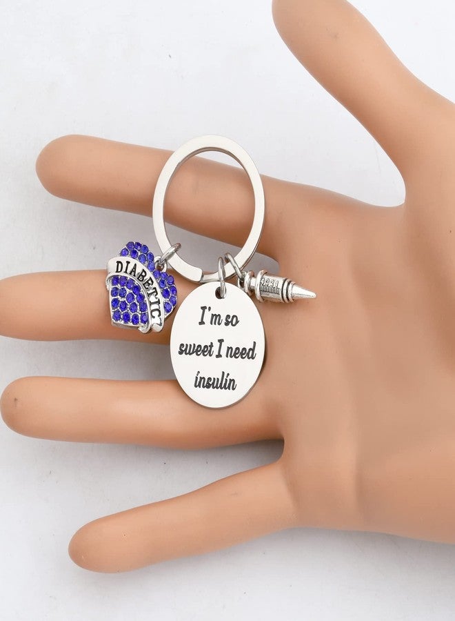 SEIRAA Diabetic Awareness Keychain I’m So Sweet I Need Insulin Diabetes Keychain Diabetic Patients Gift (Diabetic Awareness Keychain) - Image 5